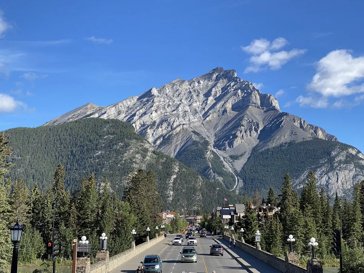 Banff Avenue with Cascade Mountain