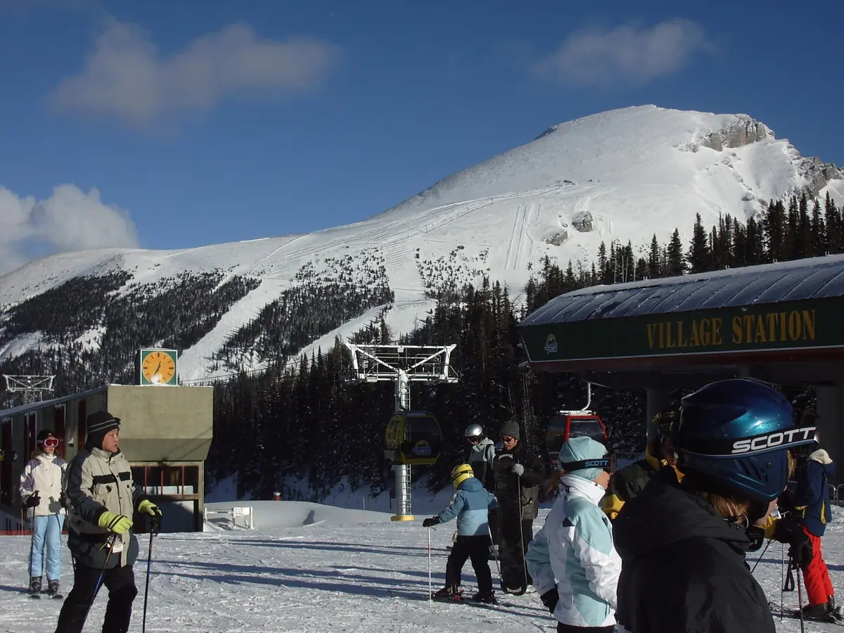 Skiers at Sunshine Village